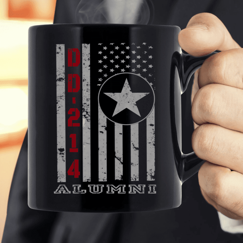 DD-214 Alumni Mug Vintage American Flag VeteranMug