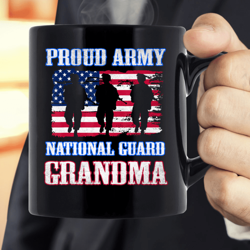 Proud Army National Guard Grandma USA Veteran Military Mug