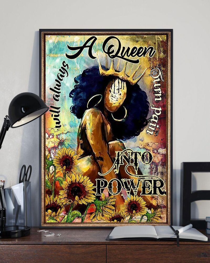 African - Black Art - A Queen Will Always Turn Pain In To Power Vertical Poster Canvas - Wall Decor Visual Art