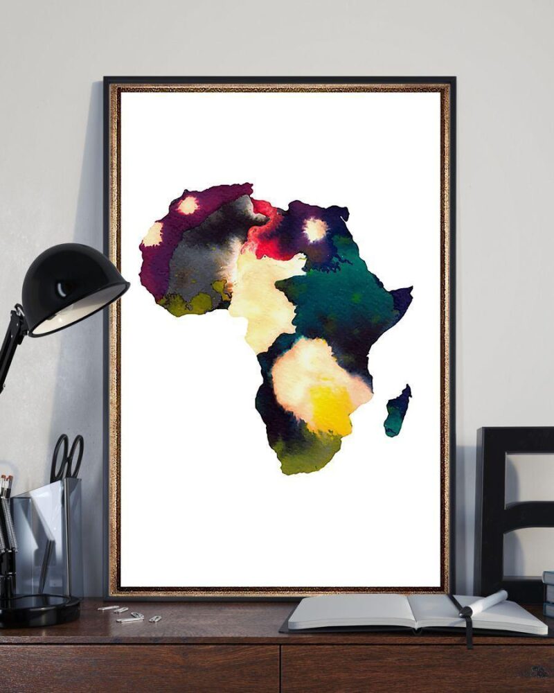 African - Black Art - Africa Map Vertical Poster Canvas - Wall Decor Visual Art