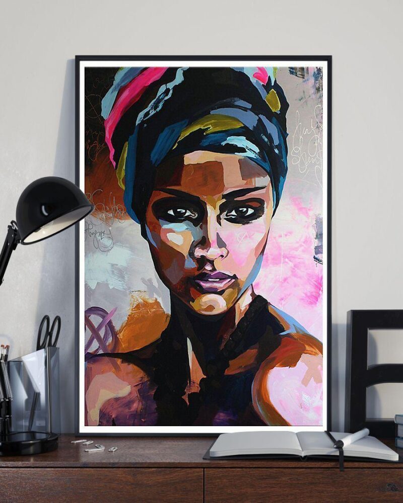 African - Black Art - Beautiful Black Woman Poster 3 Vertical Poster Canvas - Wall Decor Visual Art