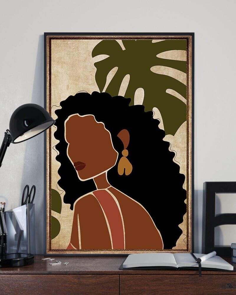 African - Black Art - Black Girl Portrait Poster Vertical Poster Canvas - Wall Decor Visual Art