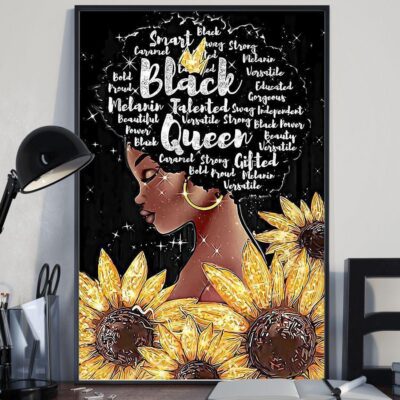 African - Black Art - Black Queen Talented Vertical Poster Canvas - Wall Decor Visual Art