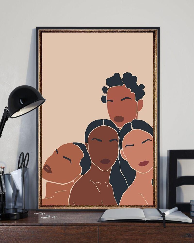 African - Black Art - Black Sisterhood 4 Vertical Poster Canvas - Wall Decor Visual Art