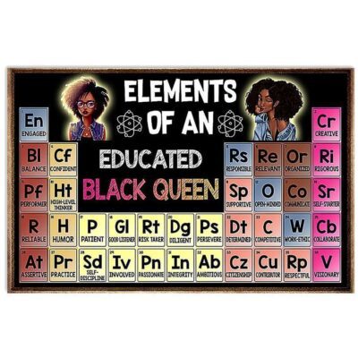 African - Black Art - Elements Of An Educated Black Queen Horizontal Poster Canvas - Wall Decor Visual Art