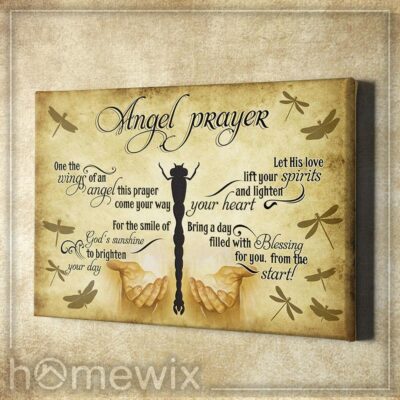 Angel Prayer Dragonfly Poster Canvas Wall Decor 2