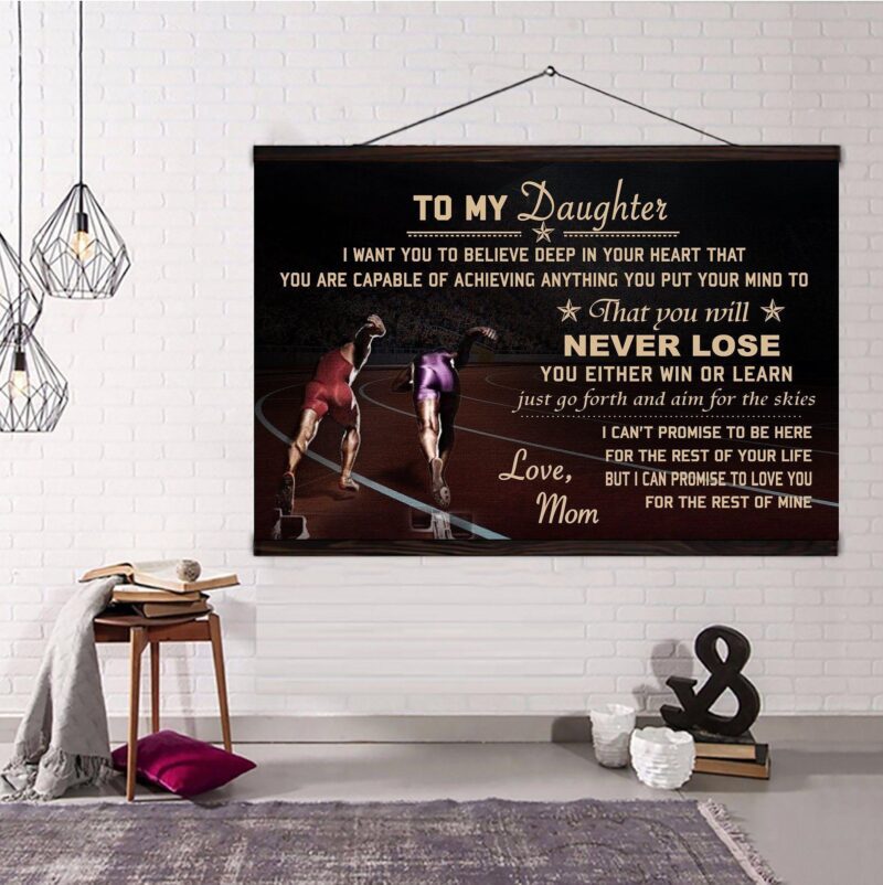 Athletics Hanging Canvas Mom to daughter never lose wall decor visual art