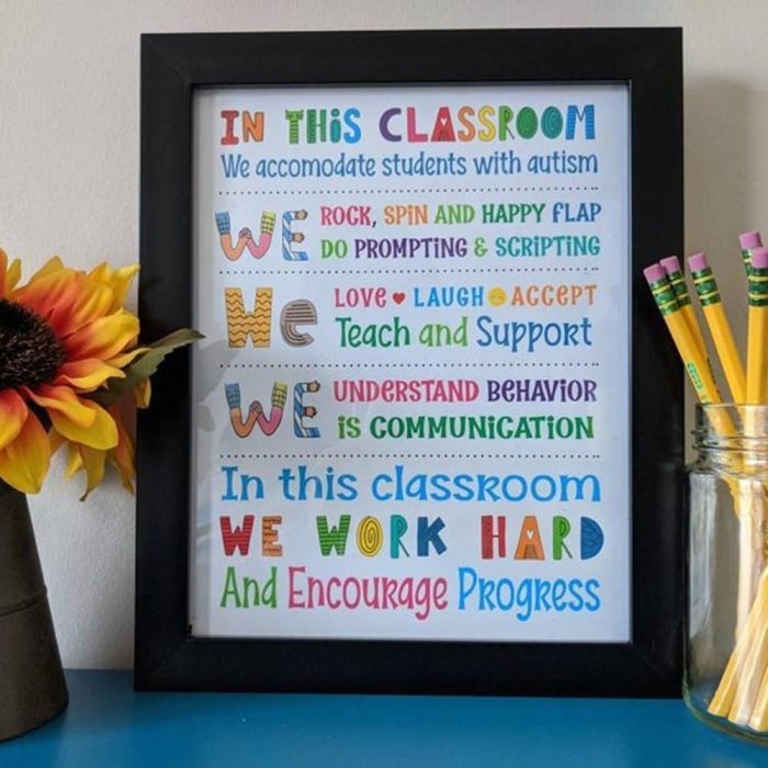 Autism teacher classroom school rules poster – Let the colors inspire you!