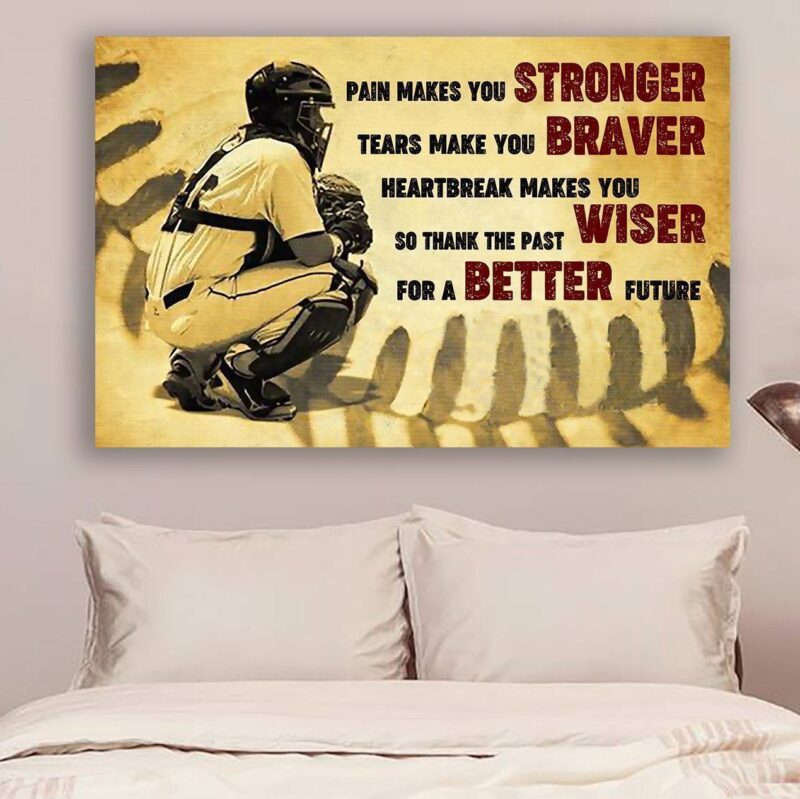 Baseball Porter Stronger Braver Poster Canvas