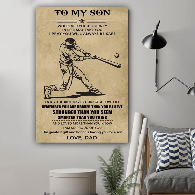 Baseball poster Dad to Son I am so proud of you