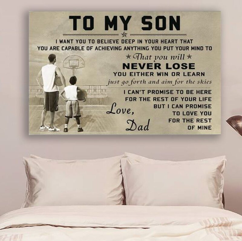 Basketball Poster Canvas To my son wall decor visual art