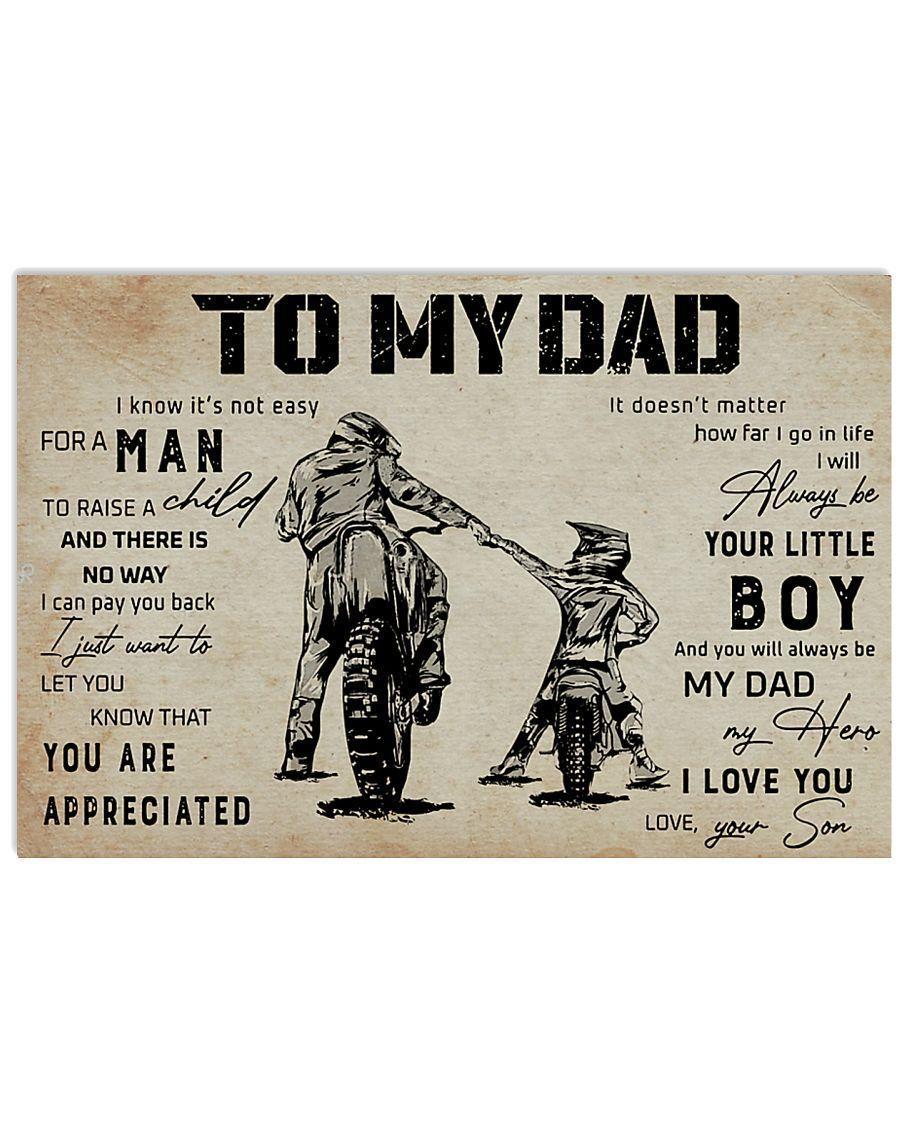 Biker Art To My Dad Dirt Biker Horizontal Poster Canvas Gift For Dad   Biker Art To My Dad Dirt Biker Horizontal Poster Canvas Gift For Dad Wall Decor Visual Art 1 