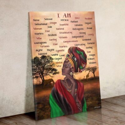 Black Queen I Am Africa Poster CanvasWall Art Wall Decor 1