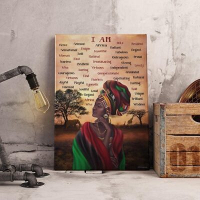 Black Queen I Am Africa Poster CanvasWall Art Wall Decor 3