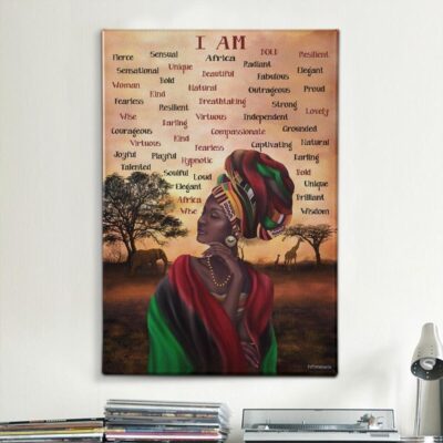 Black Queen I Am Africa Poster CanvasWall Art Wall Decor 4