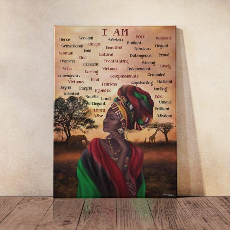 Black Queen I Am Africa Poster CanvasWall Art - Wall Decor