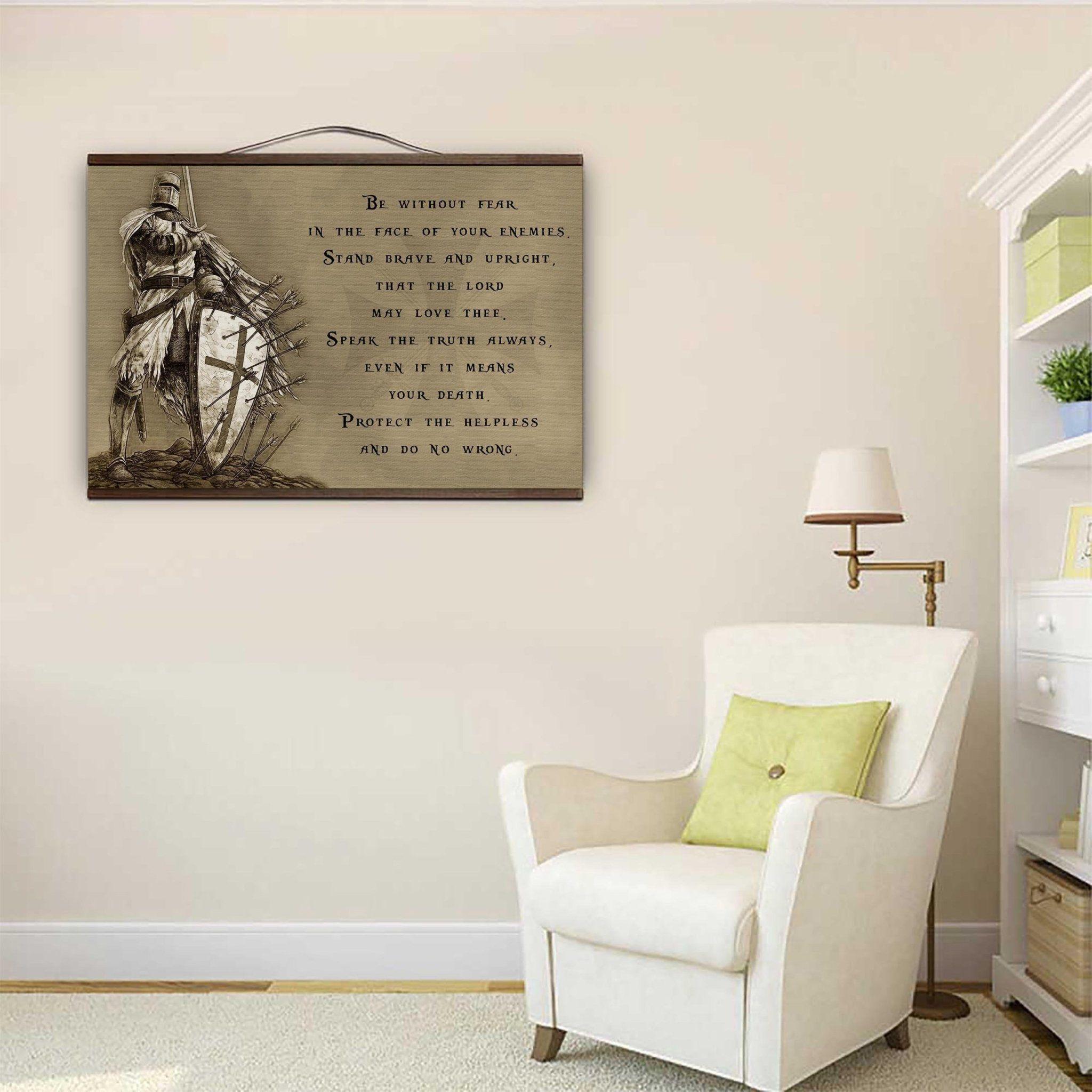 Canvas with the wood frame Knight templar wall decor visual art – Let ...