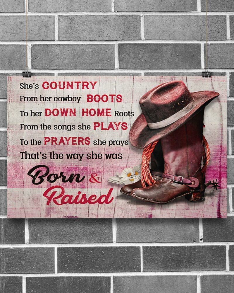 Country Girl She's Country Horizontal Poster Canvas - Wall Decor Visual Art