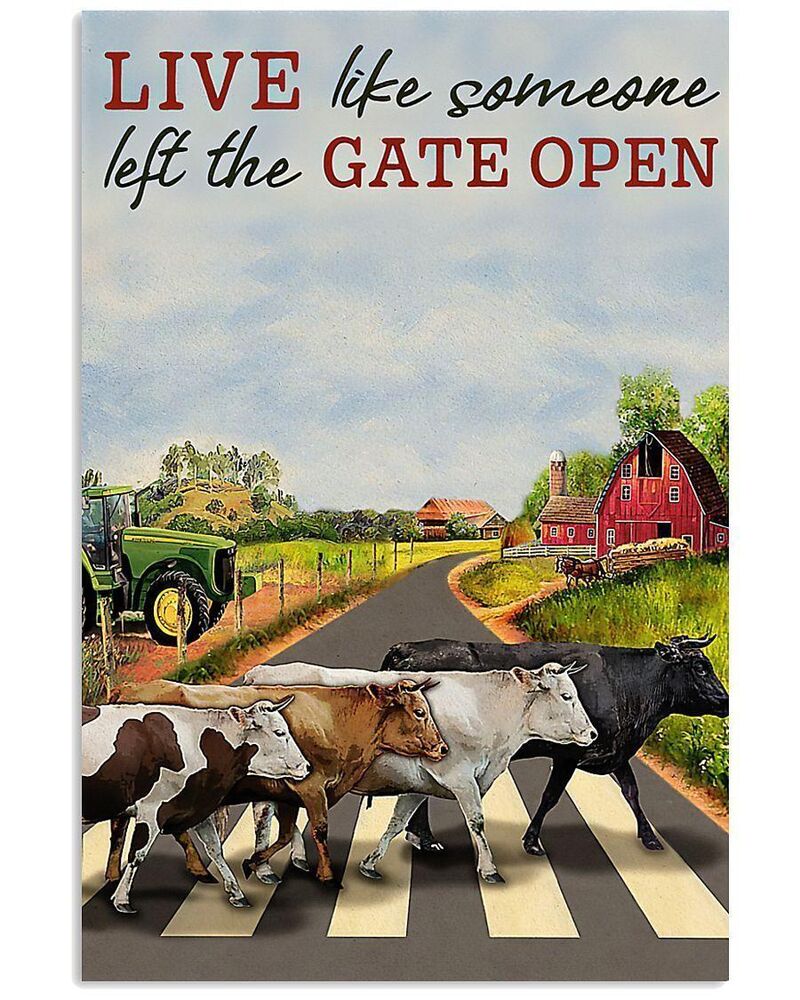 Cow-Live-Like-Someone-Let-The-Gate-Open-Vertical-Poster-Canvas-Wall-Decor-Visual-Art-1 Cow Live Like Someone Let The Gate Open Vertical Poster Canvas Wall Decor Visual Art 1