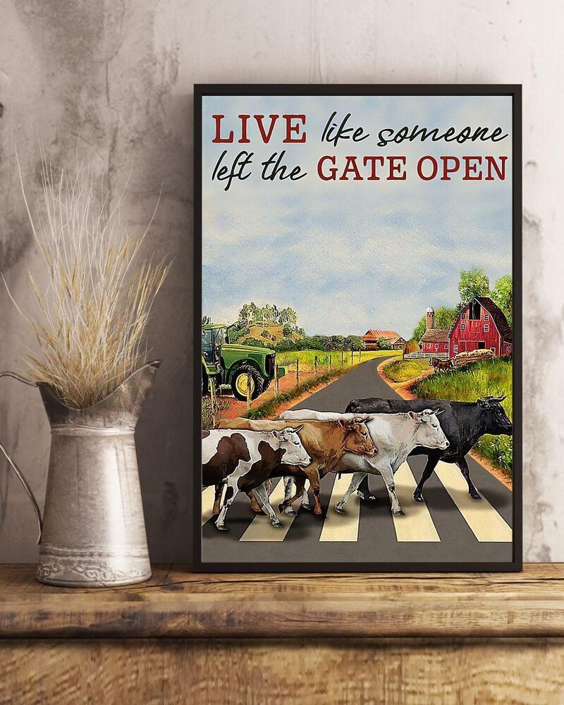 Cow-Live-Like-Someone-Let-The-Gate-Open-Vertical-Poster-Canvas-Wall-Decor-Visual-Art-2 Cow Live Like Someone Let The Gate Open Vertical Poster Canvas Wall Decor Visual Art 2