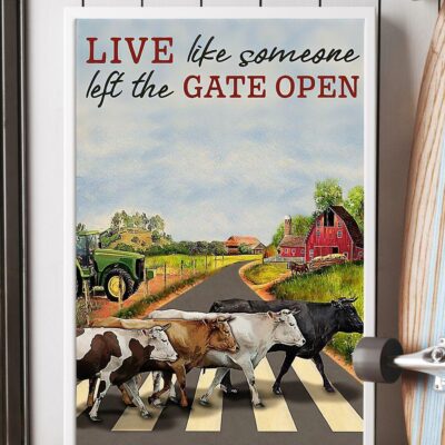 Cow Live Like Someone Let The Gate Open Vertical Poster Canvas- Wall Decor Visual Art 3 Cow Live Like Someone Let The Gate Open Vertical Poster Canvas Wall Decor Visual Art 3
