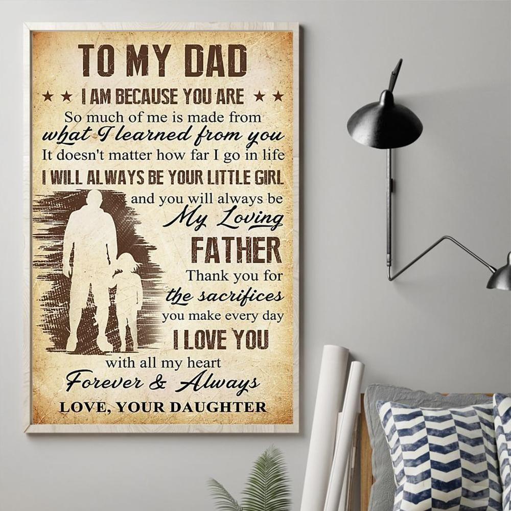 Daughter To Dad Thank You For The Sacrifices You Make Every Day Canvas ...