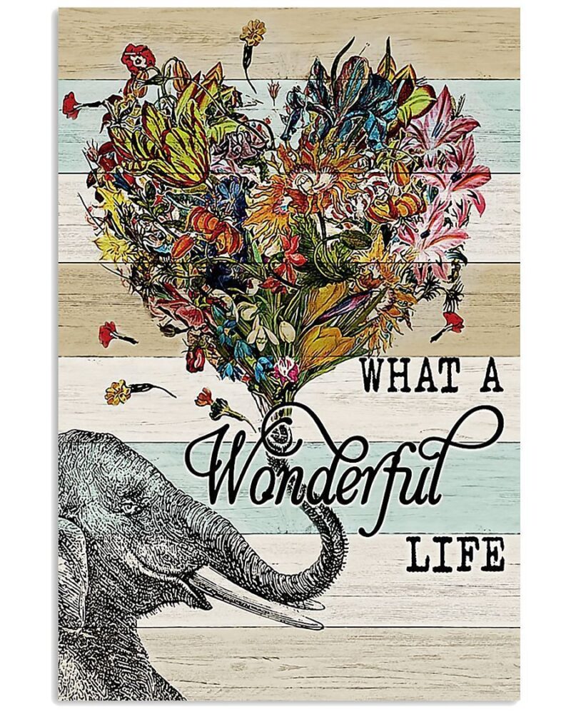 Elephant What A Wonderful Life Vertical Poster Canvas Wall Decor Visual Art 1