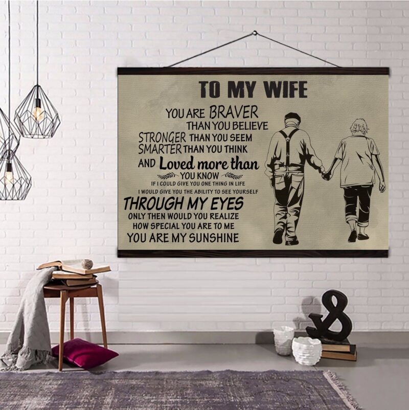 Family Hanging Canvas To wife You are braver wall decor visual art - Valentine Gift Ideas