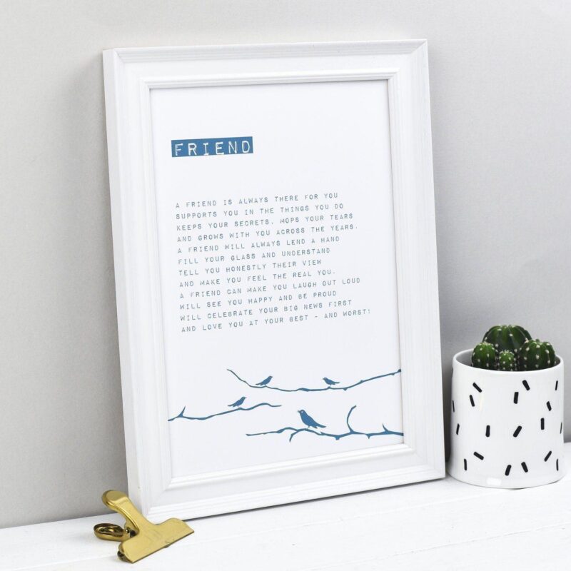 Friend poem poster canvas