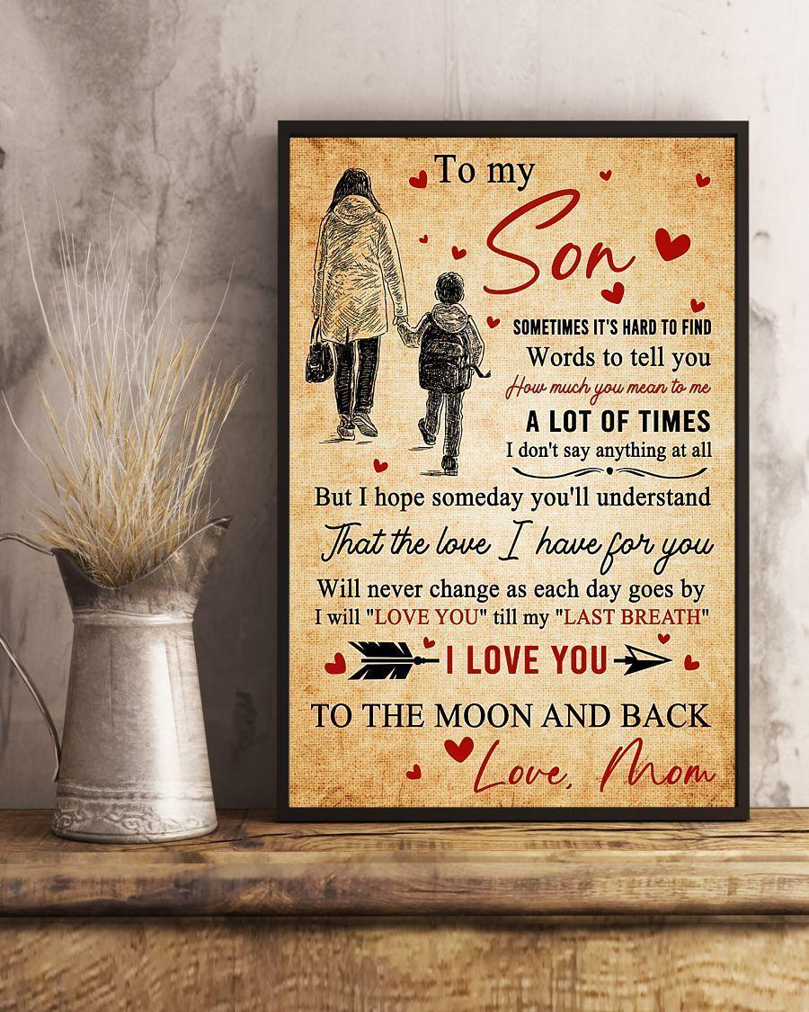 Gift For Son – I Love You To The Moon And Back, Love Your Mom Vertical ...