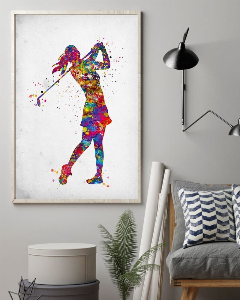 Golf Female Vertical Poster Canvas - Wall Decor Visual Art