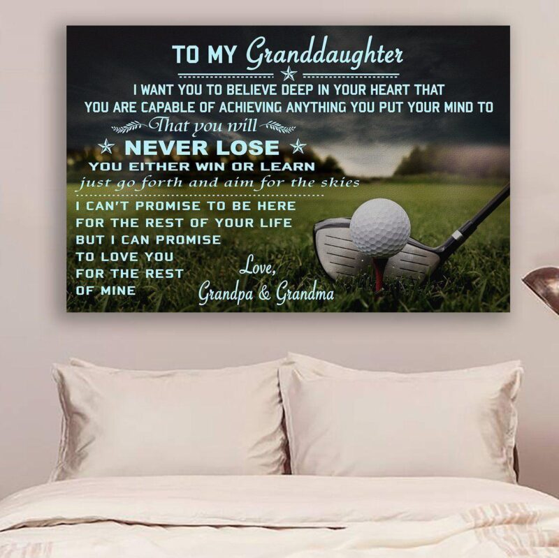 Golf Poster grandpa&grandma to granddaughter never lose