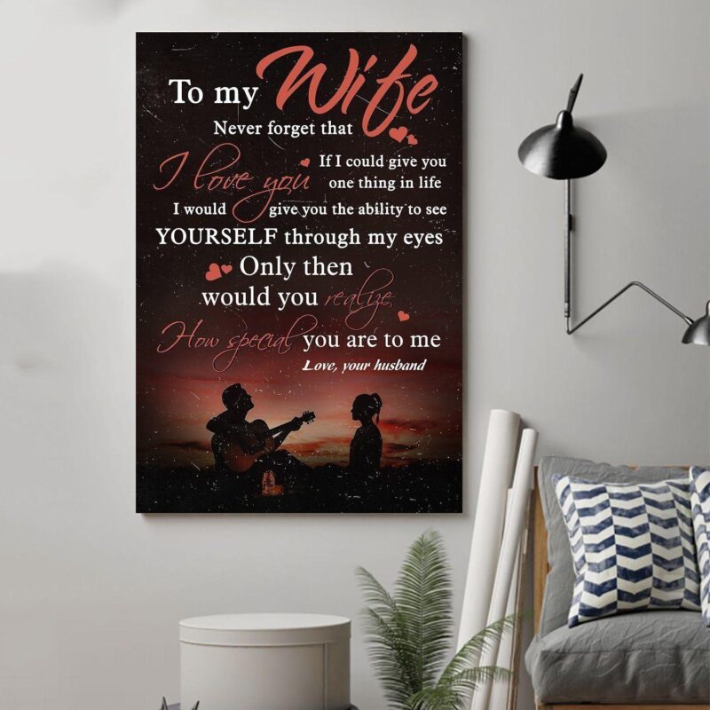 Guitar Poster Canvas Husband to wife Never forget that Pink wall decor visual art - Valentine Gift Ideas