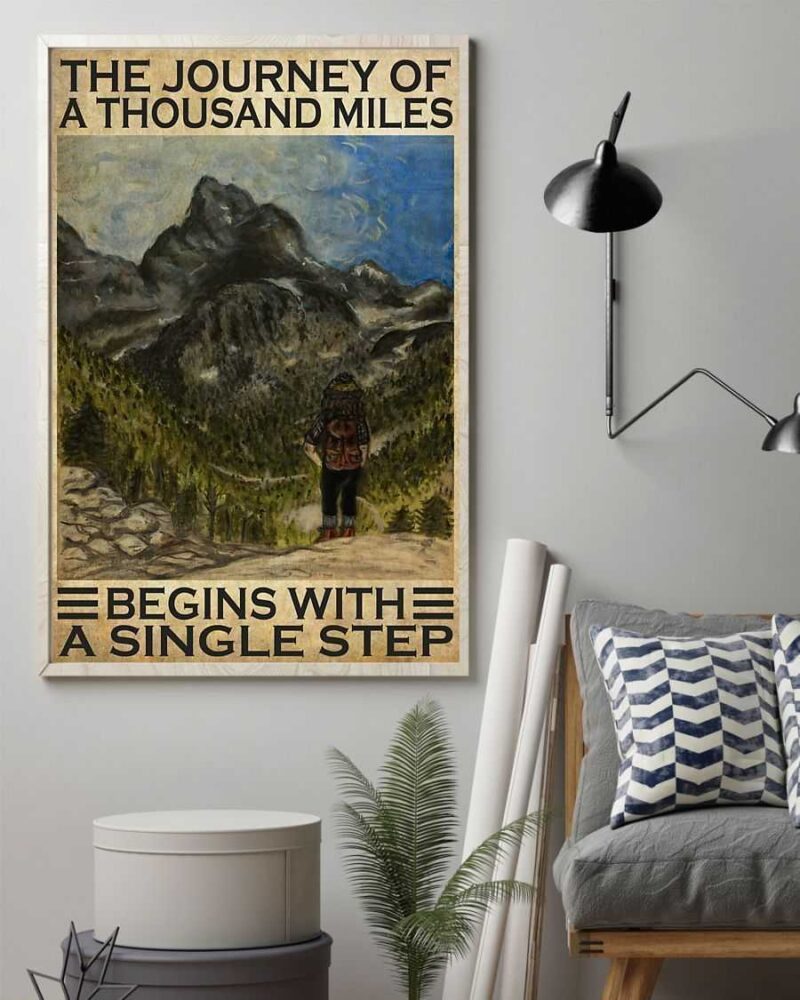 Hiking The Journey Of A Thousand Miles Vertical Poster Canvas - Wall Decor Visual Art