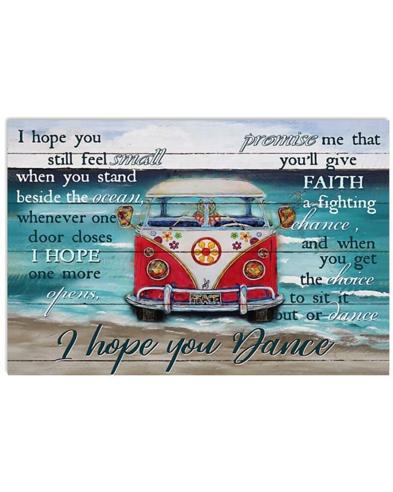 Hippie I Hope You Dance Horizontal Poster Canvas Wall Decor Visual Art 1