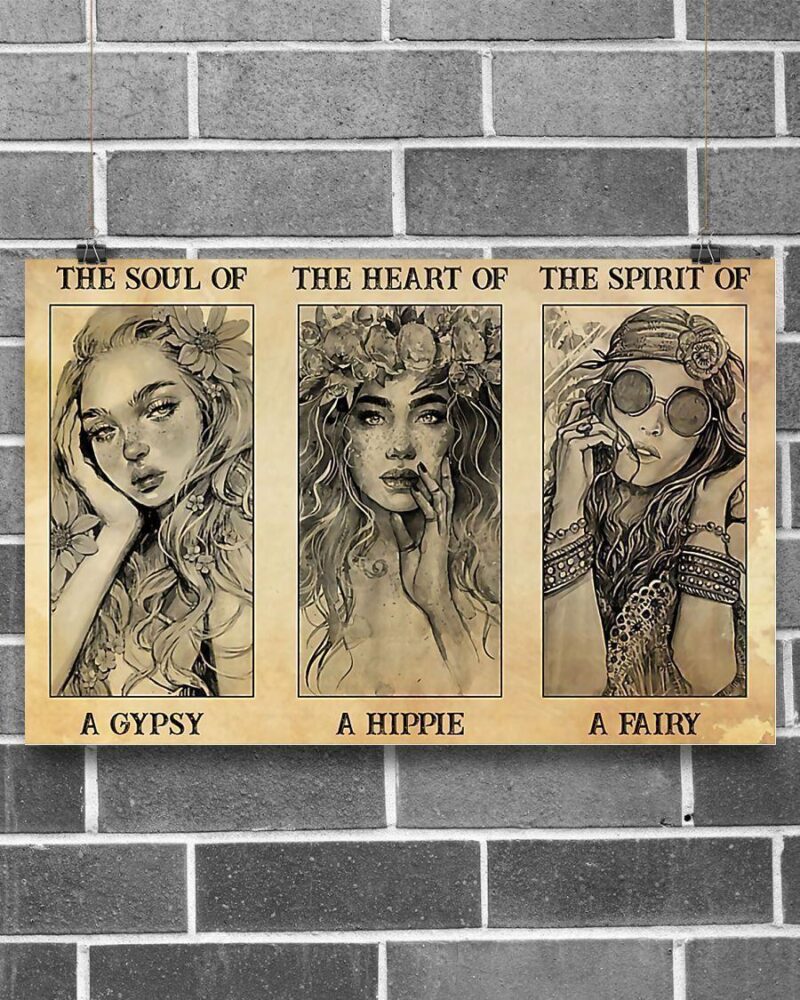 Hippie - The Soul Of A Gypsy The Heart Of A Hippie Horizontal Poster Canvas - Wall Decor Visual Art