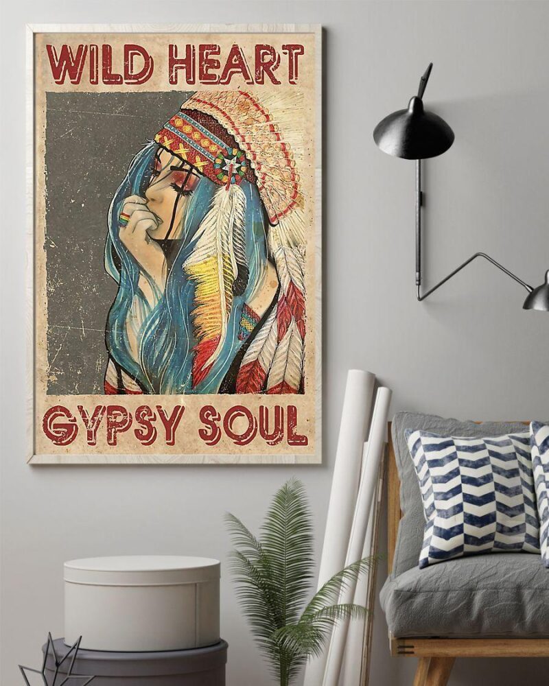 Hippie - Wild Heart Gypsy Soul Vertical Poster Canvas- Wall Decor Visual Art