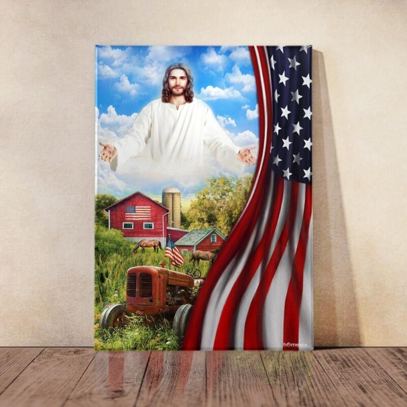 Jesus Christian Farm House Poster Canvas Wall Art - Wall Decor