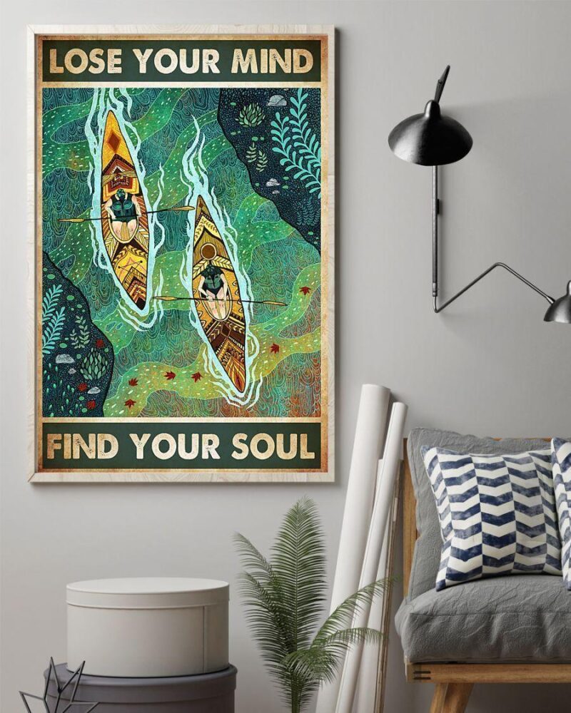 Kayaking Lose Your Mind Find Your Soul Vertical Poster Canvas - Wall Decor Visual Art