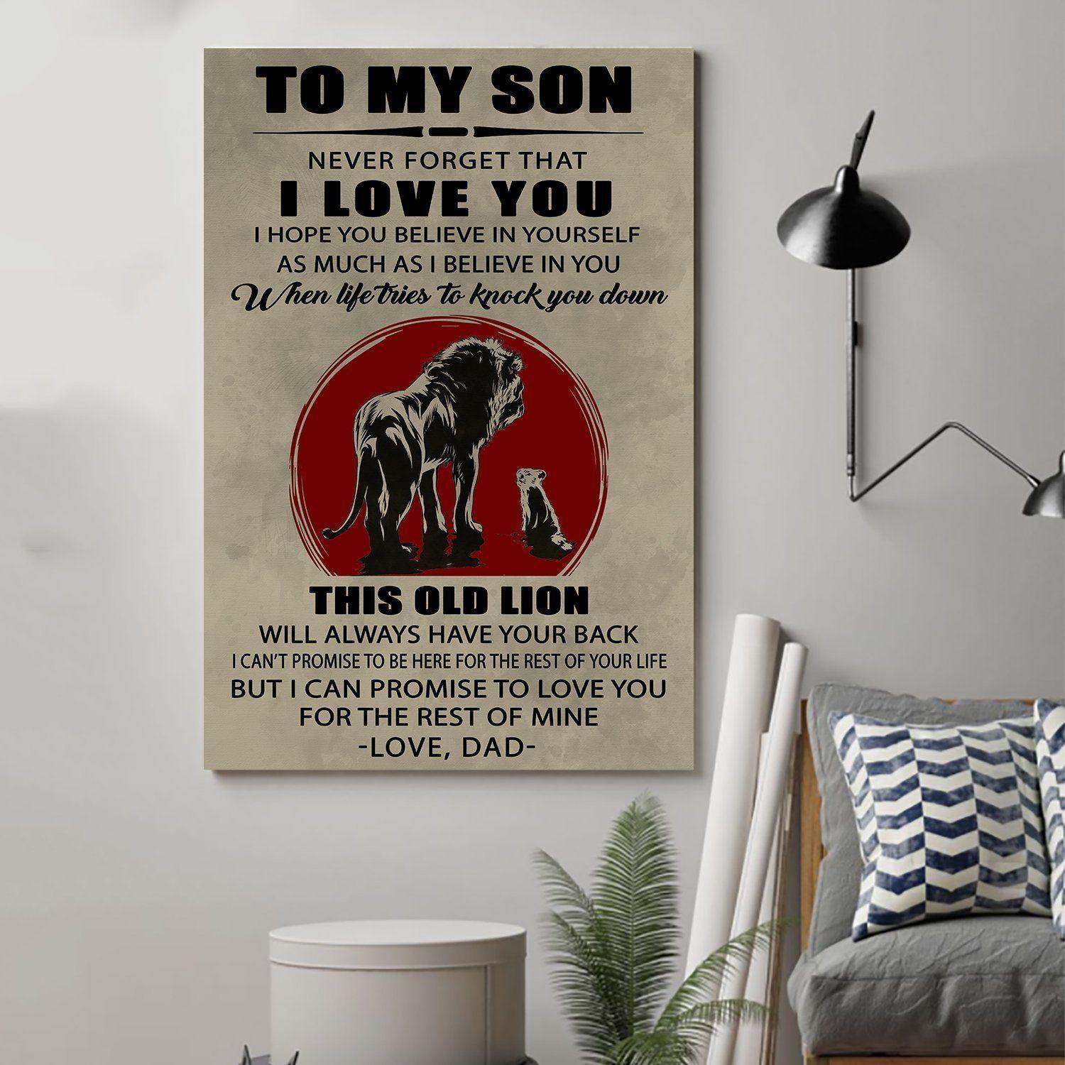 Lion Poster Canvas Dad to Son This old man wall decor visual art – Let ...