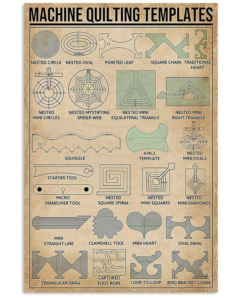Machine Quilting Templates Sewing Vertical Poster Canvas Wall Decor Visual Art 1