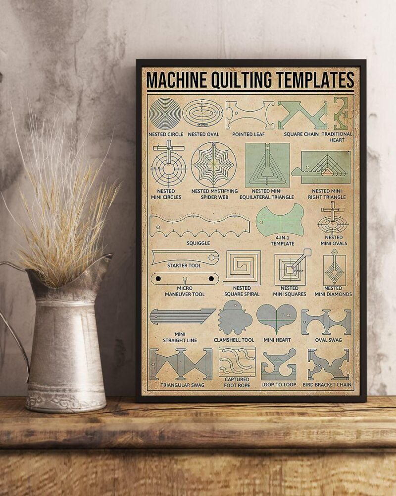 Machine Quilting Templates Sewing Vertical Poster Canvas - Wall Decor Visual Art