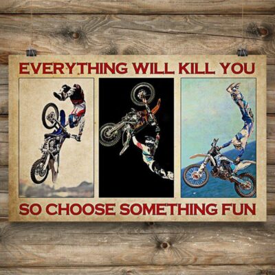 Motorcycle - Choose Something Fun Horizontal Poster Canvas- Wall Decor Visual Art
