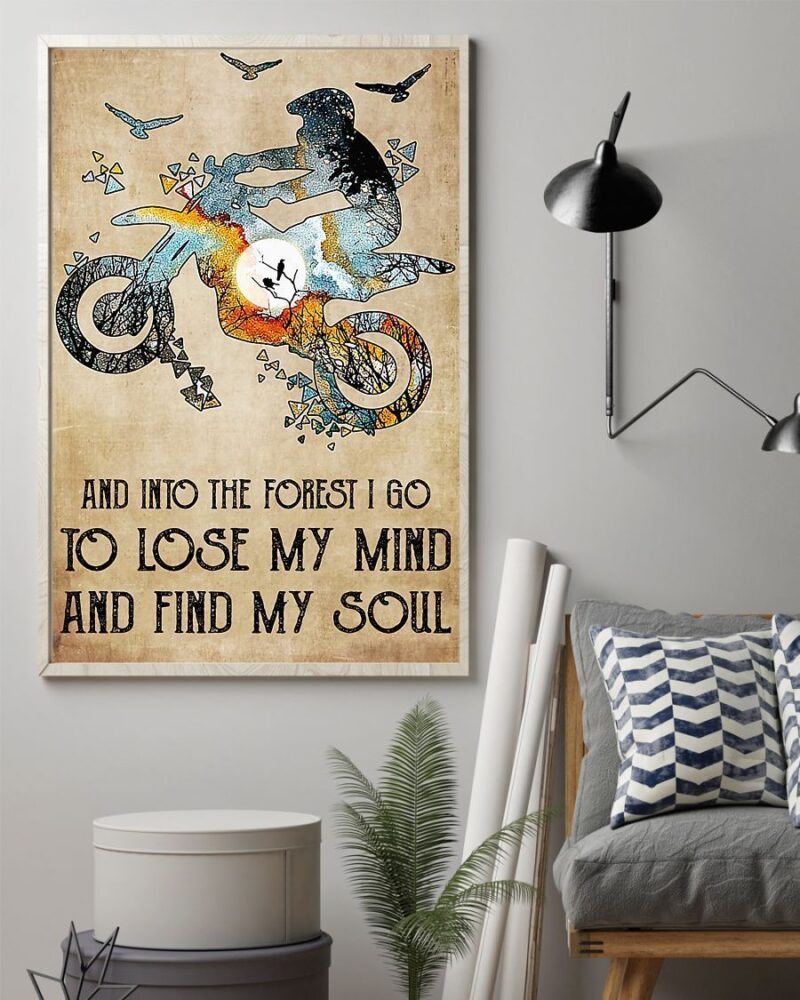 Motorcycle Into The Forest I Go To Find My Soul Vertical Poster Canvas - Wall Decor Visual Art