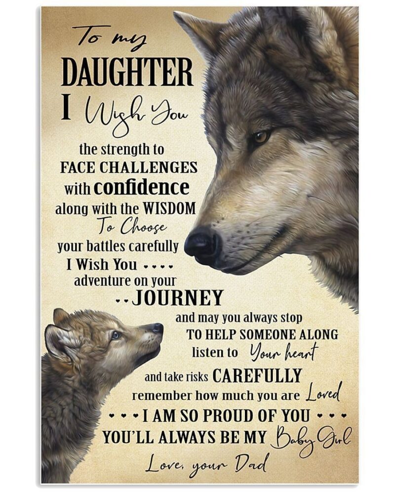 My Baby Girl To Daughter From Dad Vertical Poster Canvas Wall Decor Visual Art 1