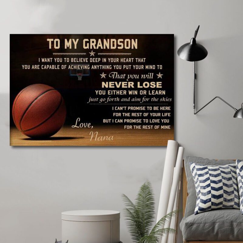 Nana To my Grandson Poster Canvas wall decor visual art 1