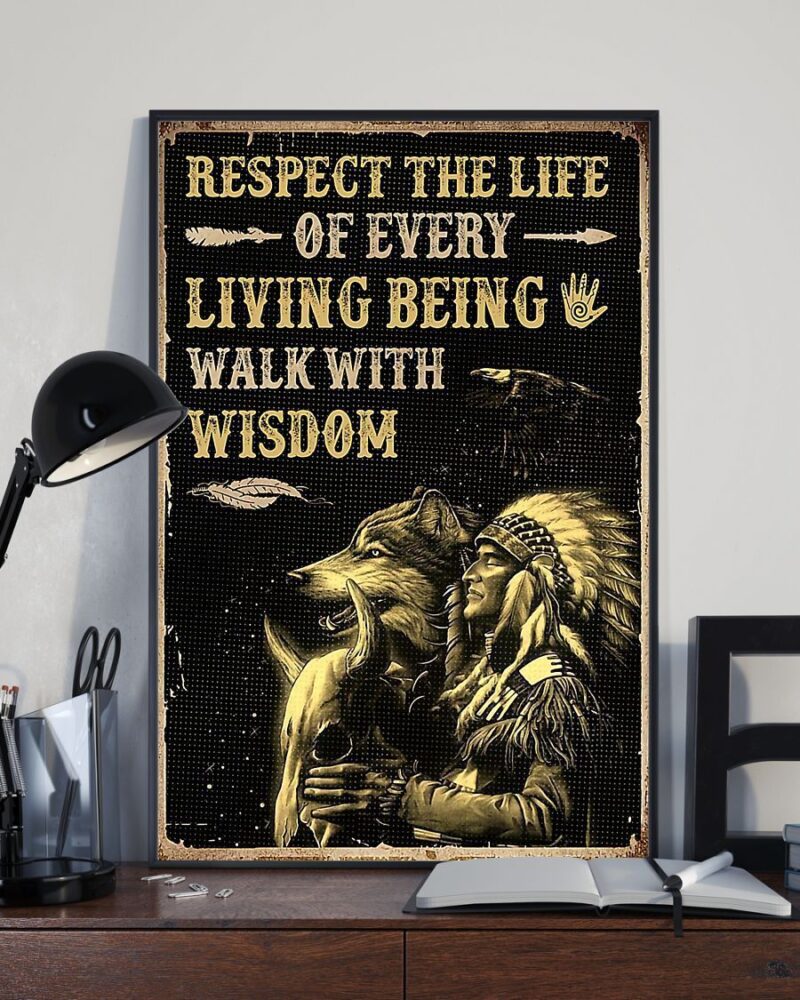 Native American Respect The Life Vertical Poster Canvas - Wall Decor Visual Art