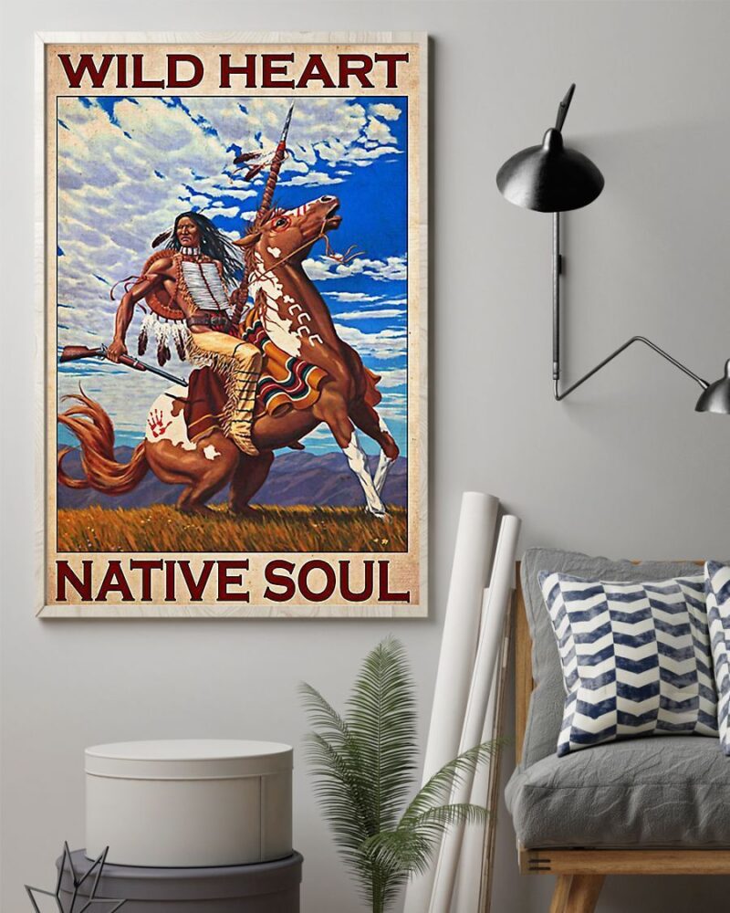 Native American Wild Heart Vertical Poster Canvas - Wall Decor Visual Art