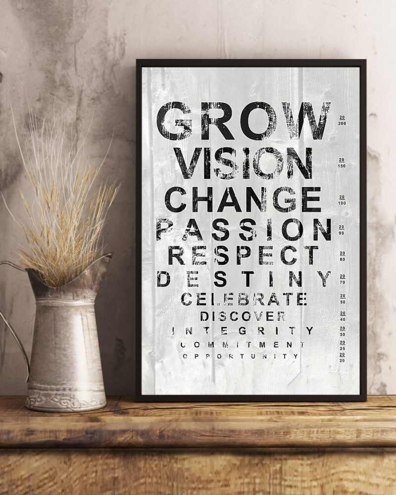 Optometrist White Eye Chart Vertical Poster Canvas - Wall Decor Visual Art