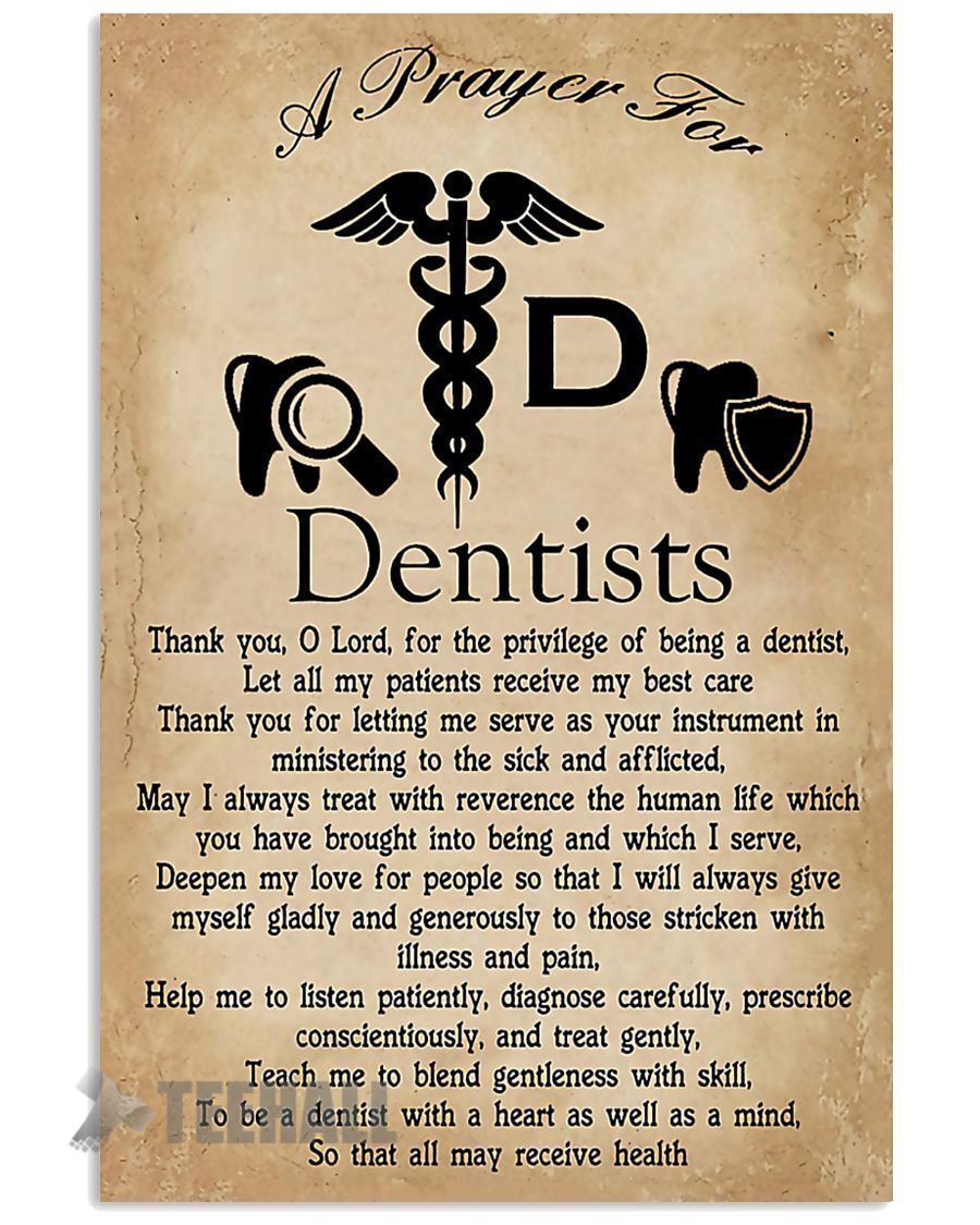 Professions Poster – A Prayer For Dentists Vertical Poster Canvas